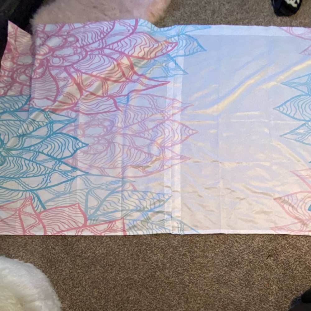 Artistic Pink and Blue Floral Curtains